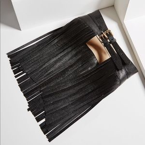 BCBGMaxAzria Fringe Faux-Leather Fringe Waist Belt